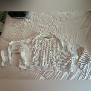 Arizona Jean Company Cream Cable Knit Sweater